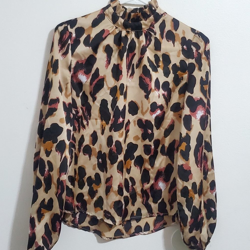 SHEIN Cheetah Print Blouse